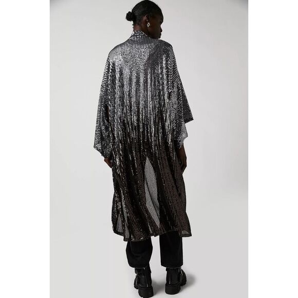 Free People Party On Sequin Kimono Jacket Duster - Picture 3 of 7